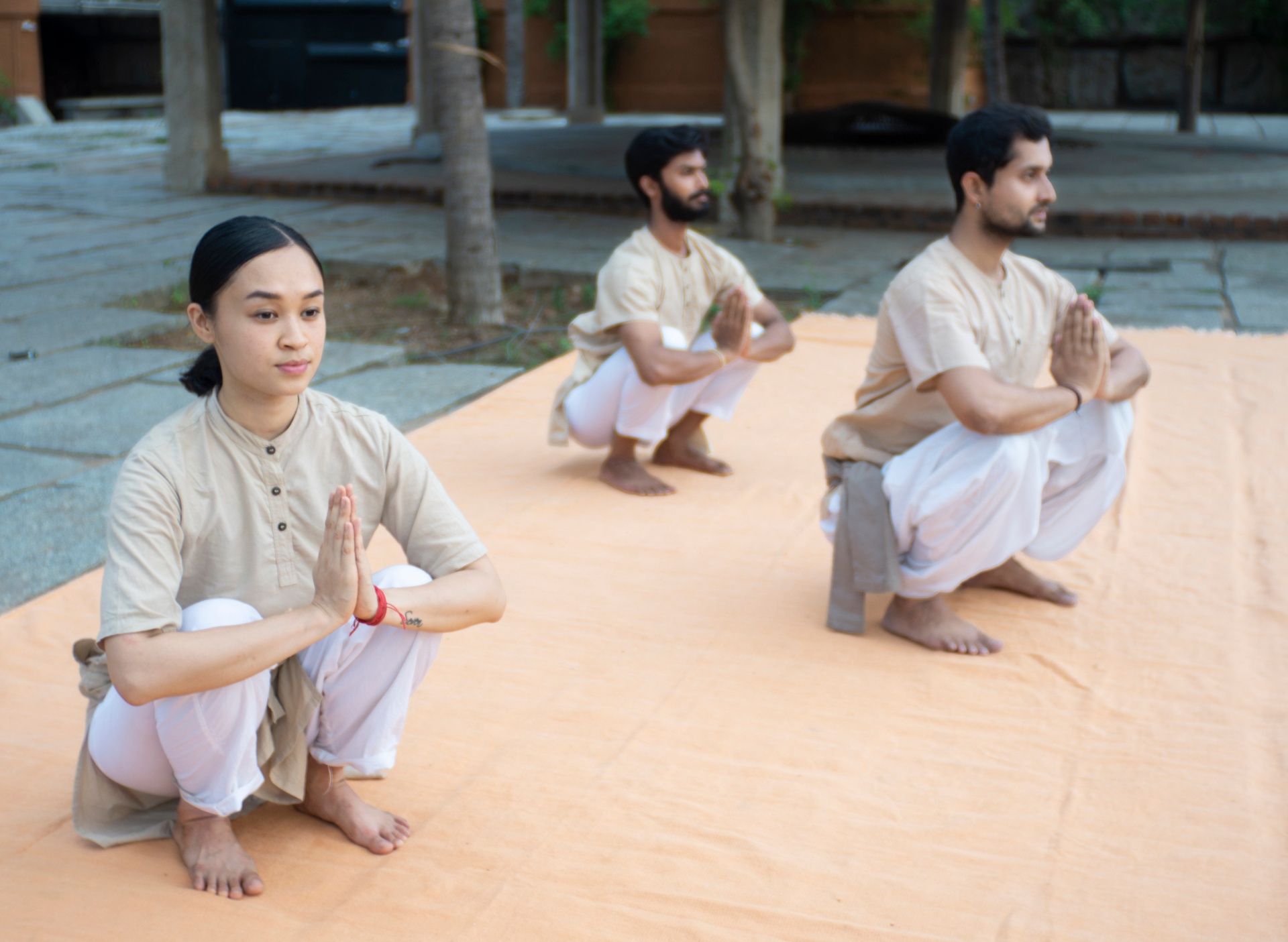 Upa Yoga practice in the shala garden